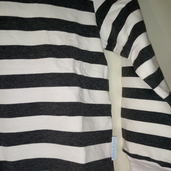 Kids charcoal gray and white striped Hoodie - Picture 2 of 9